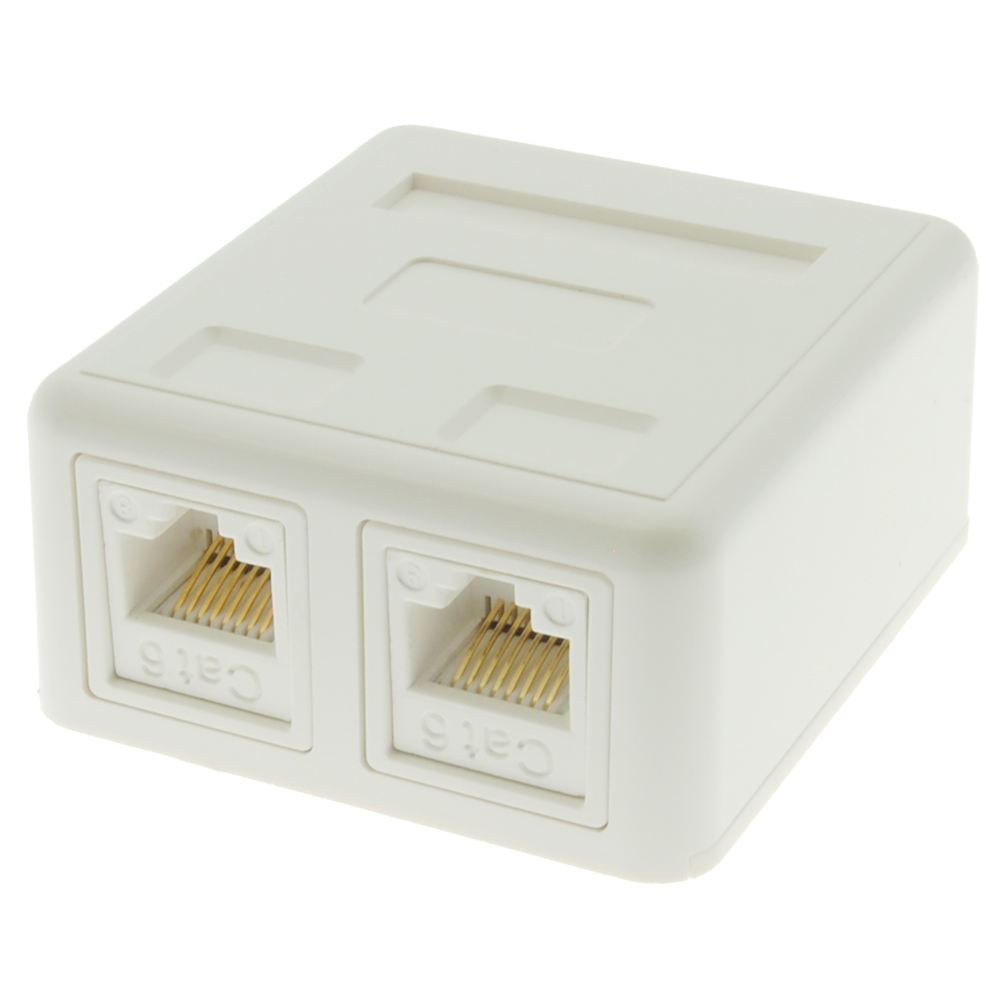 2-Port CAT6 RJ45 Surface Mount Box