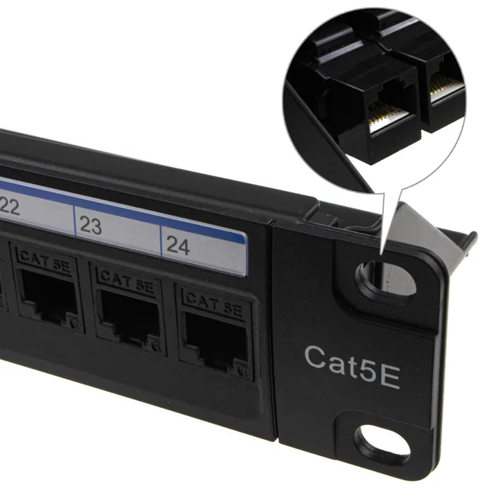 Cat5e Coupler Flat Patch Panel, 24-Port