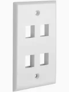 4-Port Single Gang Keystone Faceplate